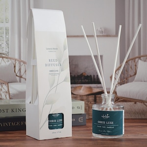 Orris Luxe Reed Diffuser: Sea Salt, Violet, Sandalwood Scent