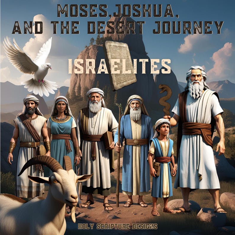 Fronlets Moses and Joshua Clipart: Old Testament Desert Journey (PNG Files) - Etsy