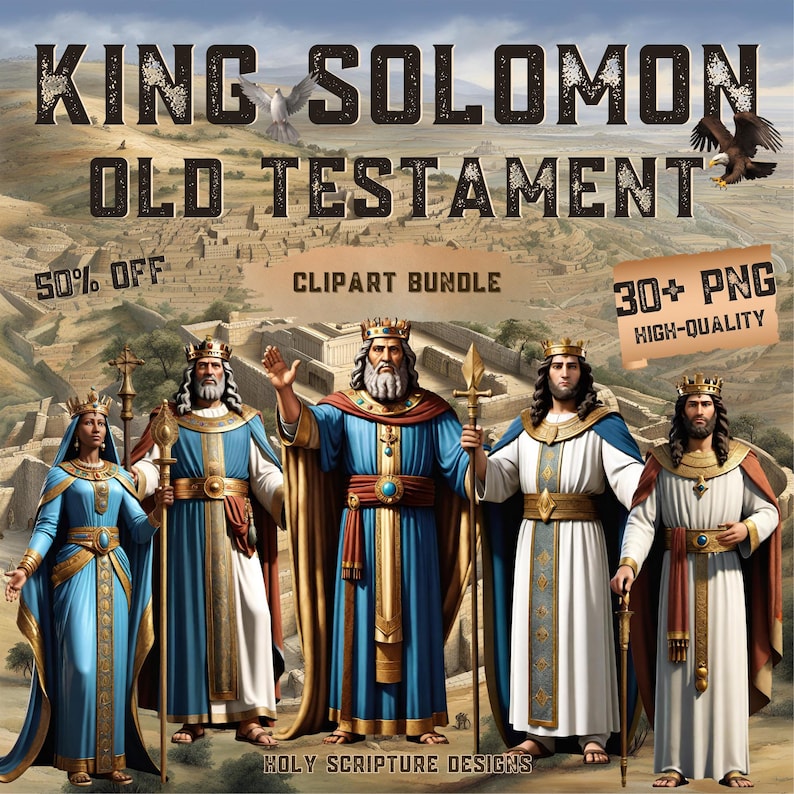 King Solomon Clipart, Biblical Characters, Wise King of Israel, Old ...