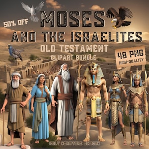 Moses and the Israelites,Old Testament Clipart ,Biblical Characters,Biblical People Clipart, Religious Clipart, Old Testament Clipart