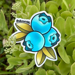 Holographic Blueberries Sticker