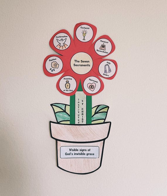 Seven sacraments craft: catholic religious education activity (printable  pdf) - etsy