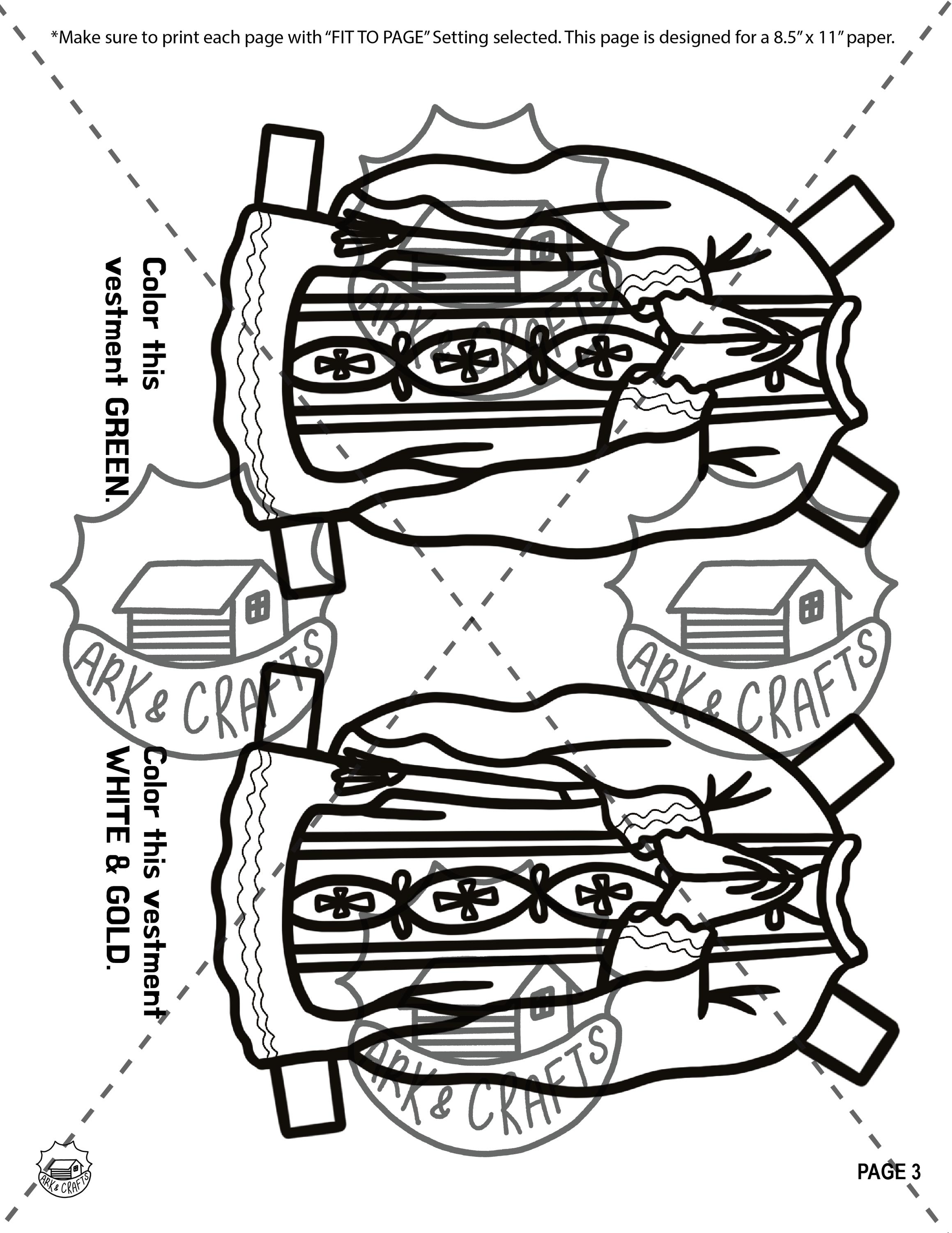 Priest Vestments Paper Doll: Catholic Colors Activity (printable PDF ...