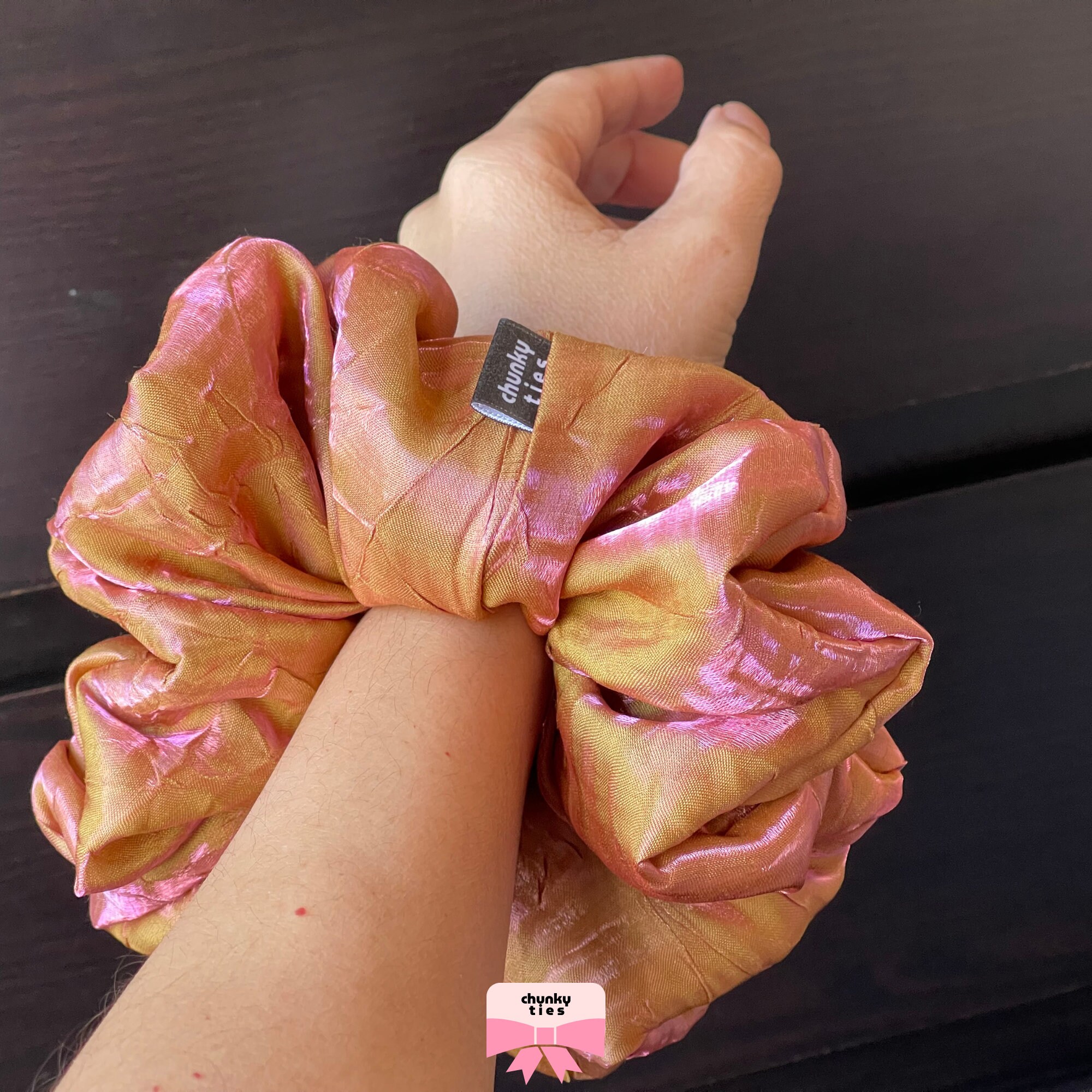 Crinkles Taffeta Check Scrunchie