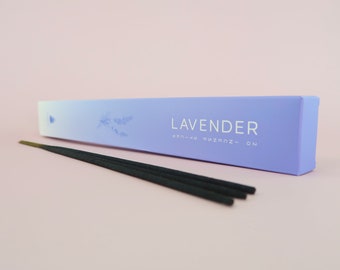 Lavender Incense Sticks - 20 Sticks Natural Lavender Incense - Stress & Anxiety Reliever Incense For Falling Asleep - Serene Essence