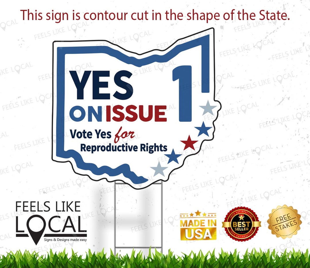 Ohio SHAPED Vote Yes on Issue 1 Sign Protect Womens Rights Sign Vote