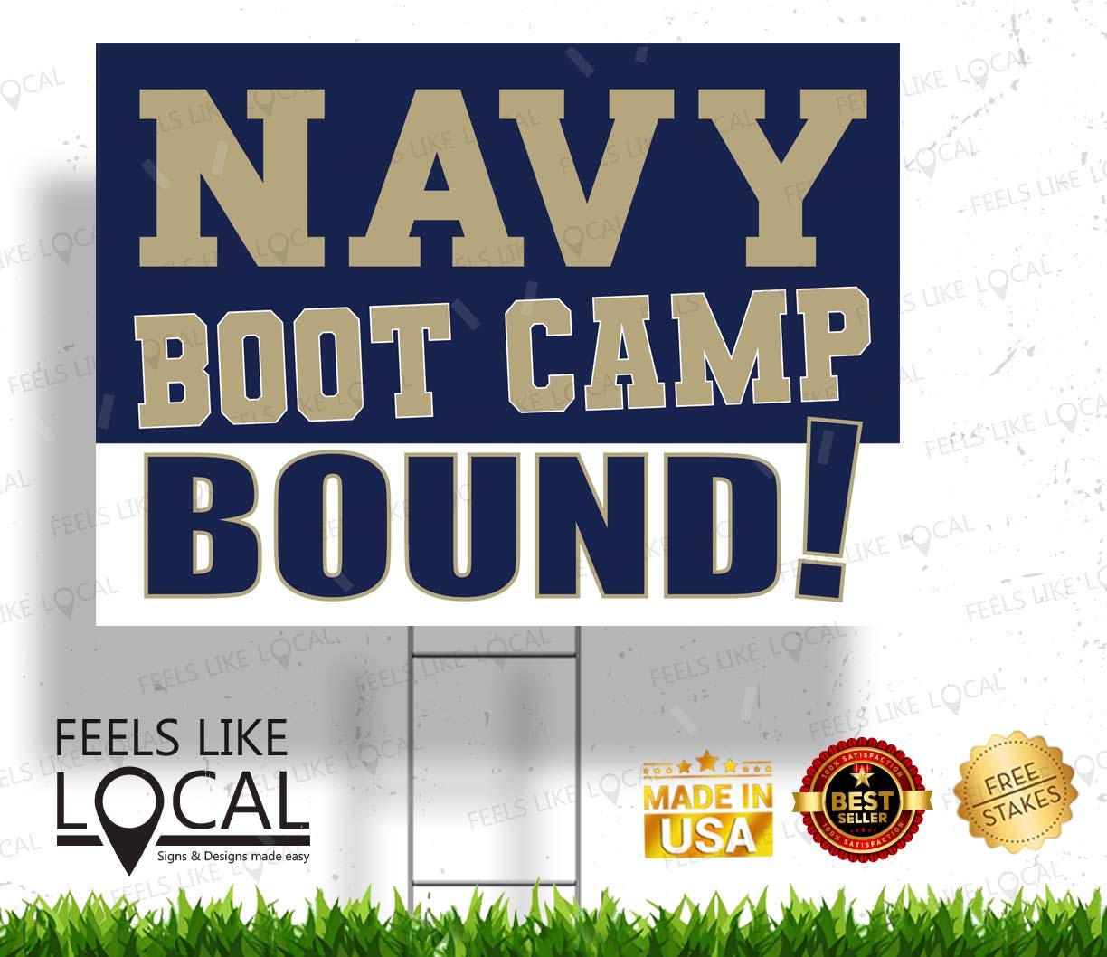 Navy Boot Camp Bound Yard Sign Navy Gift Navy Graduation BCT Navy Sign Navy yard Sign Navy Bound Sign Military Veteran Sign Basic Training