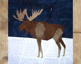 Moose paper piecing pattern