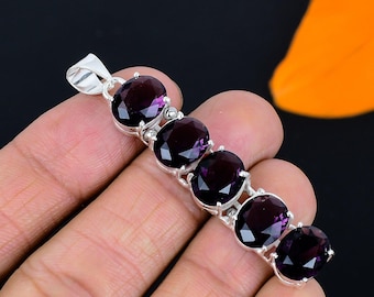 Amethyst Pendant 925 Sterling Silver Pendant Amethyst Gemstone Pendant Stone Pendant Handmade Pendant Jewelry Amethyst Jewelry Gift for Her