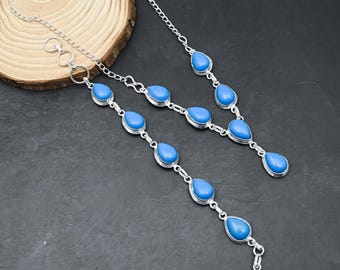 Doornroosje turkoois ketting en armband set, handgemaakte 925 sterling zilveren sieraden ketting armband set, turkoois ketting set cadeaus