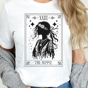 ボヘミアン ヒッピー Tシャツ、タロット カード 美学、フェスティバル アパレル、親友やガールフレンドへの素晴らしいギフト アイデア、ユニセックス T シャツ S - 3XL