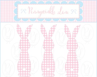 Gingham Easter Bunny Trio: Sublimation Design (Digital Download)