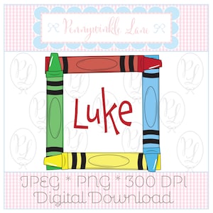 Crayon Frame Back to School PNG - JPEG | Primary Crayons | Back to School Design | School PNG Sublimation Design | School jpg Sublimation