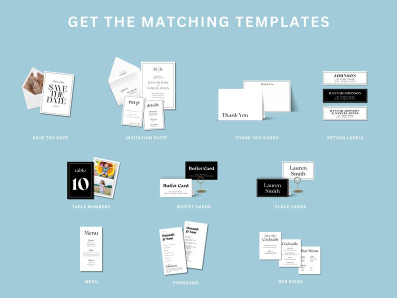 EDITABLE Minimalist Modern Table Numbers, Printable Templates With ...