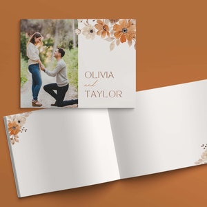 Custom Boho Floral Wedding Guest Book EDITABLE Template, Printable DIY Digital Download