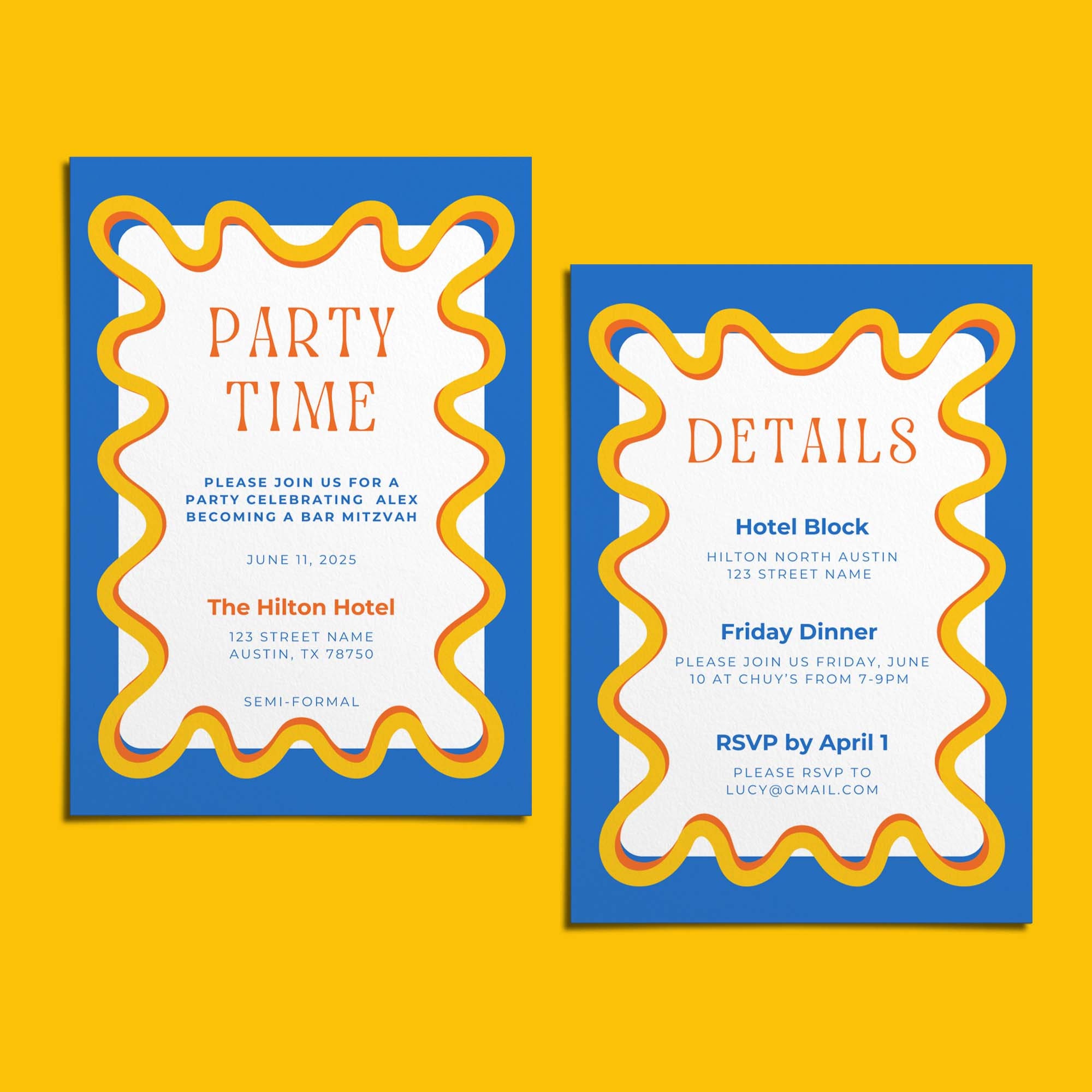 Invite Notelet Template BUNDLE Bar Mitzvah Templates, DIGITAL EDITABLE Stationery Suite, Event ...