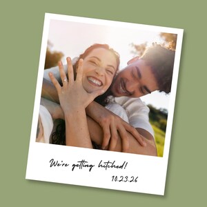 Vintage Polaroid Style Save the Date Printable Template, Editable Minimal Wedding Invite, Invitation With Photo, Instant Digital Download