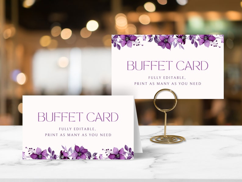 Purple Floral Wedding Bundle EDITABLE Templates, Party Reception ...