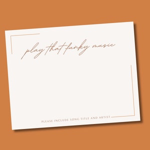Modèle de carte de demande de chanson DJ mariage Boho imprimable, cartes modifiables de réception, jouer cette musique funky, téléchargement numérique