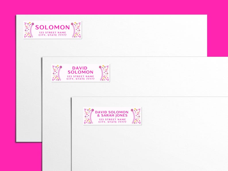 Pink Return Sign Star of David Pink Return Labels EDITABLE Printable Templates, Floral ...