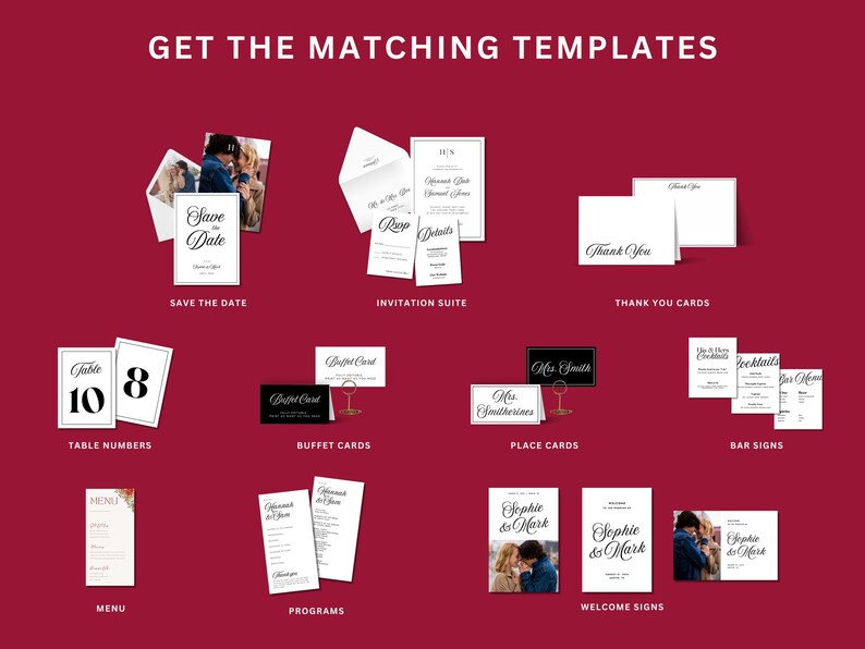 Modern Mininal Buffet Food Cards EDITABLE, Tented & Flat, Printable ...