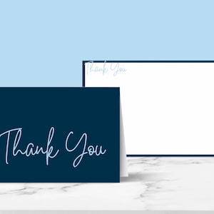 AFDRUKBARE dank u kaart platte & gevouwen sjabloon, blauwe Davidster bewerkbare, digitale DOWNLOAD Joodse Bar Bat Mitswa, handgeschreven lettertype