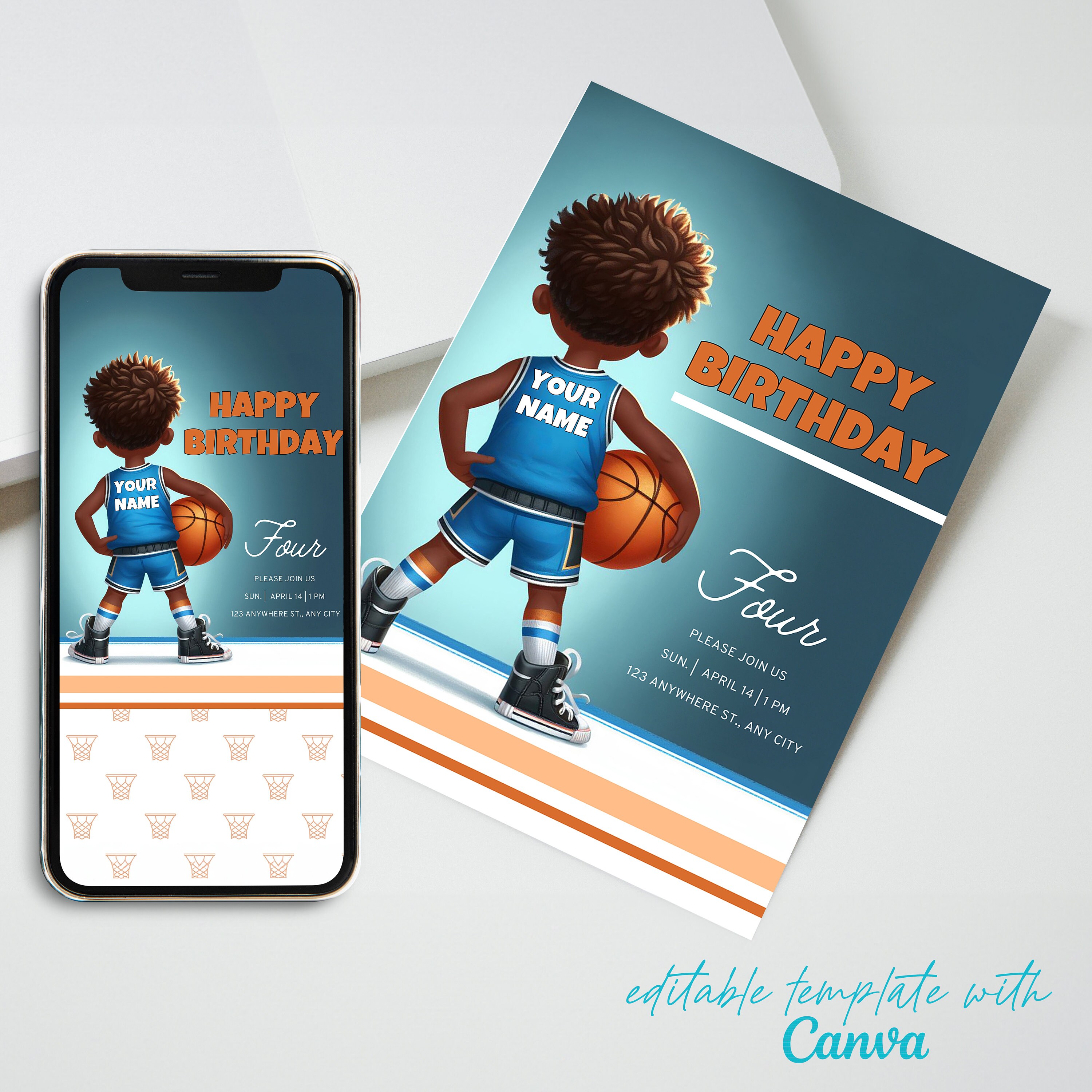Basketball Birthday Invitation Printable Basketball Birthday Invite ...