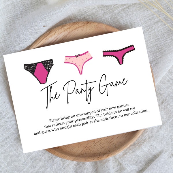 Bachelorette Panty Party Games Printable