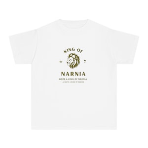 Camiseta de Narnia para niños: Rey de Narnia / Camiseta juvenil con colores cómodos teñida en prenda, camiseta de Narnia para niño, amante de los libros, camiseta infantil de gusanos de biblioteca