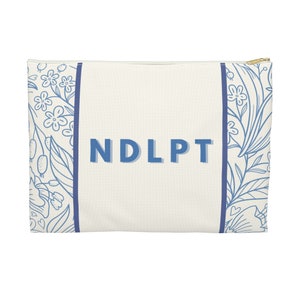Needlepoint Project Bag - NDLPT, Blue Floral | Needlepointer stash bag, NDLPT project pouch, Needlepoint bag