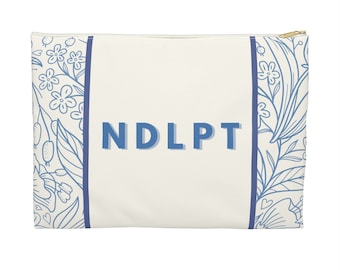 Needlepoint Project Bag - NDLPT, Blue Floral | Needlepointer stash bag, NDLPT project pouch, Needlepoint bag