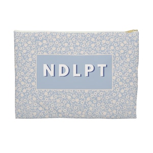 Needlepoint Project Bag - NDLPT, Blue Ditsy Floral | Needlepointer stash bag, NDLPT project pouch, Needlepoint bag