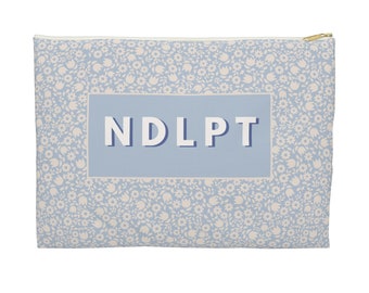 Needlepoint Project Bag - NDLPT, Blue Ditsy Floral | Needlepointer stash bag, NDLPT project pouch, Needlepoint bag