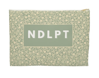 Needlepoint Project Bag - NDLPT, Green Floral | Needlepointer stash bag, NDLPT project pouch, Needlepoint bag
