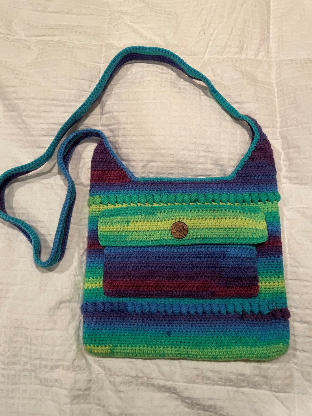 Crocheted Crossbody Bag Boho Bag Handmade Unique Crocheted Etsy