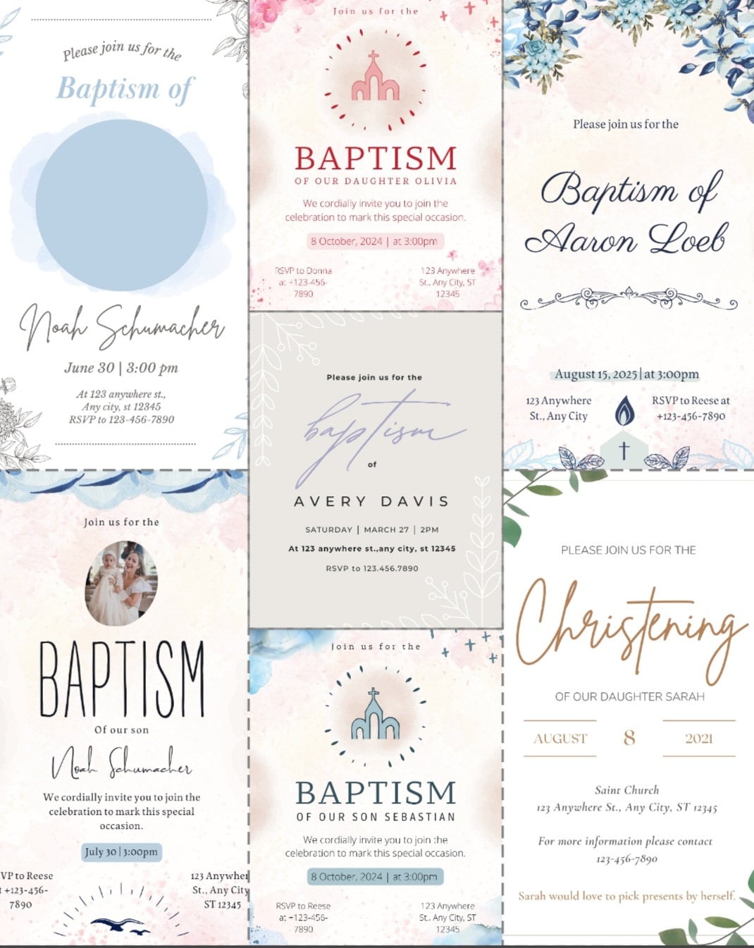 Image 6 for Baptism Invitation Card Template