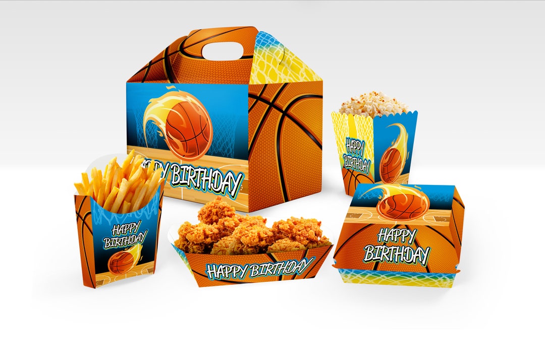 Basketball Themed Party Boxes Hamburgers French Fries Etsy