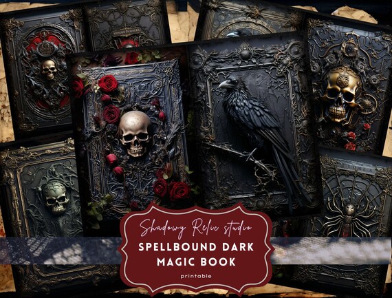 Dark Magic Book Junk Journal Pages collage sheets scrapbooking cards Gothic Junk Journal Ephemera Printable Magic Book Junk Journal Kit