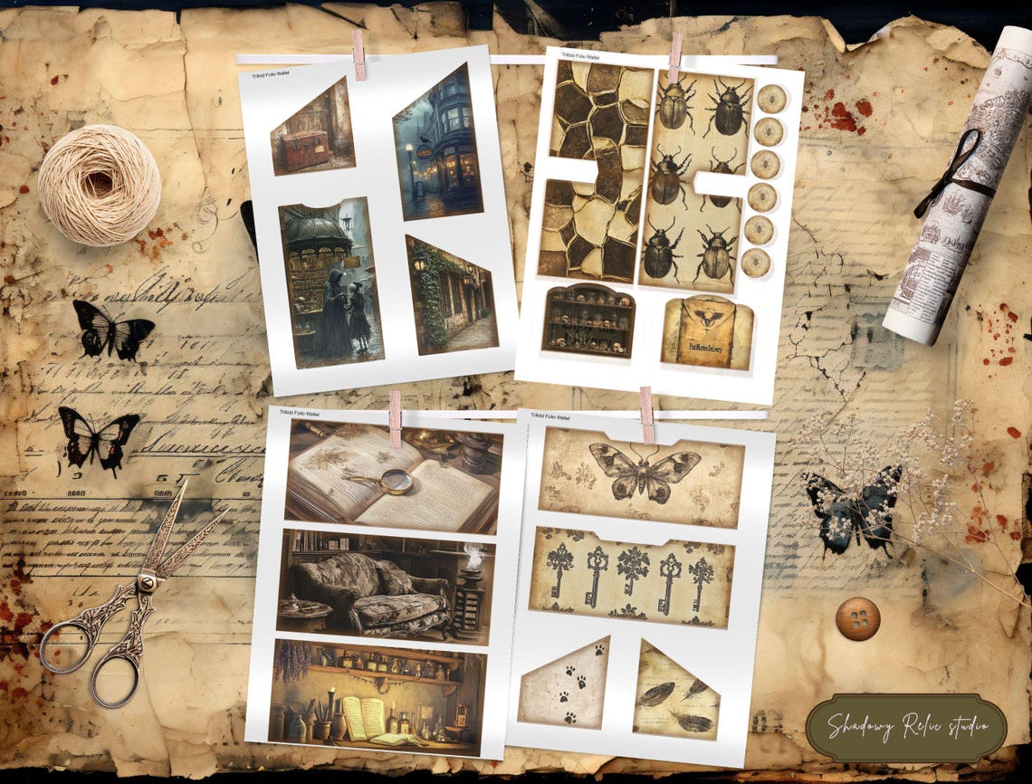 Eerie Keepsakes House Junk Journal Kit, Cabinet of Shadowed Curiosities ...