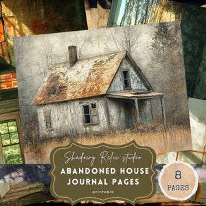 Kit de diario basura de casa abandonada, papel digital gótico, efímeras embrujadas vintage, páginas de Dark Academia, papel para scrapbooking de lugares olvidados