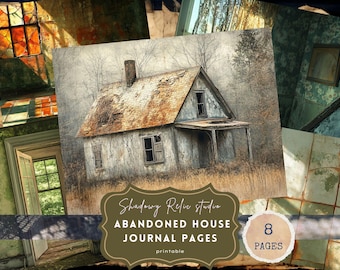 Abandoned House Junk Journal Kit, Gothic digital paper, Vintage Haunted Ephemera, Dark Academia pages, Forgotten Places paper scrapbooking
