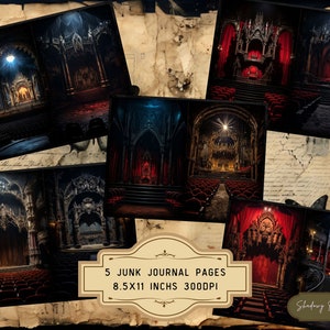 Gothic Theatre Interior Junk Journal Pages Gothic Theatre Interior Junk ...
