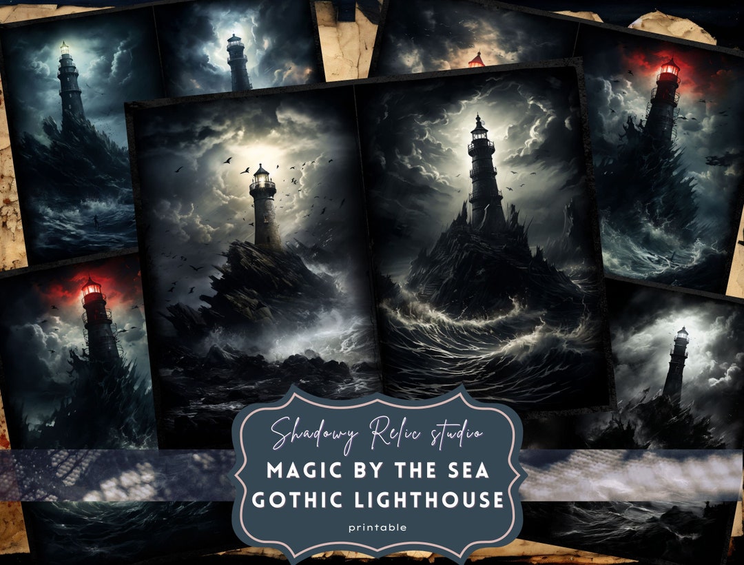 Gothic Lighthouse Junk Journal Pages Gothic Printable Pages Collage ...