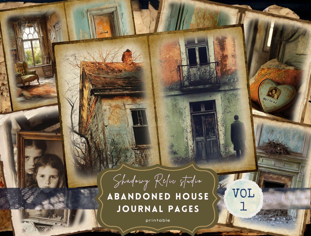 Abandoned House Junk Journal Kit, Gothic Digital Paper, Vintage Haunted ...