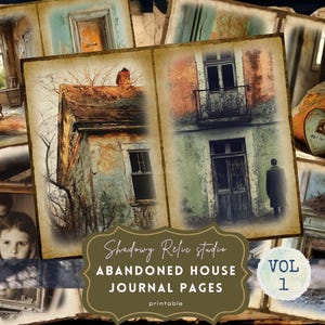 Kit de diario basura de casa abandonada, papel digital gótico, efímeras embrujadas vintage, páginas de Dark Academia, papel para scrapbooking de lugares olvidados