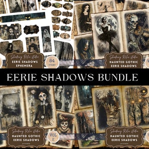 Eerie Shadows Journal BUNDEL griezelig collageblad scrapbooking kaart Dark Witch ephemera Sinister Junk Journal Kit Dark Gothic collectie