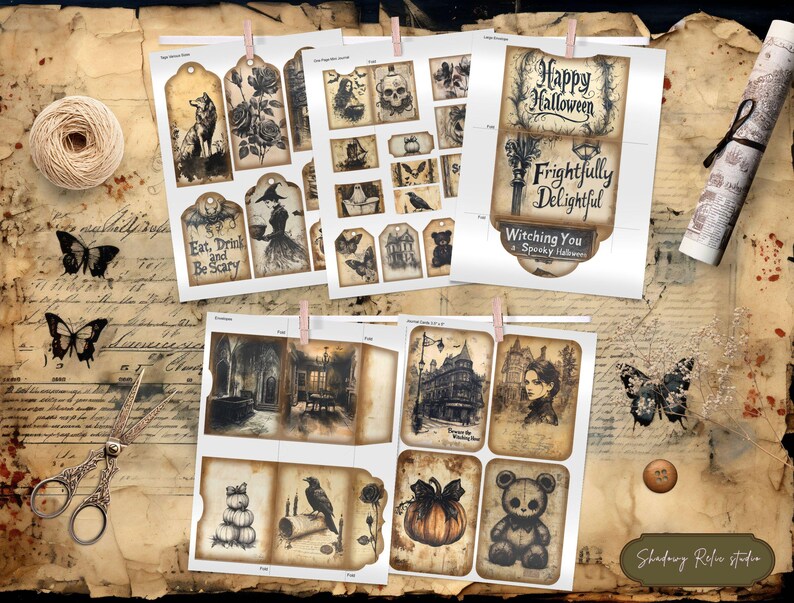 Spooky Halloween Junk Journal BUNDLE Halloween Printable Vintage ...