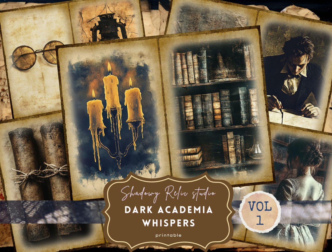 Dark Academia Junk Journal Pages Gothic Printable Pages Witch Books ...