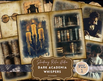 Dark Academia Junk Journal Pages Gothic printable Pages Witch books Magic school Enigmatic ephemera Dark Academia Junk Journal kits Sinister