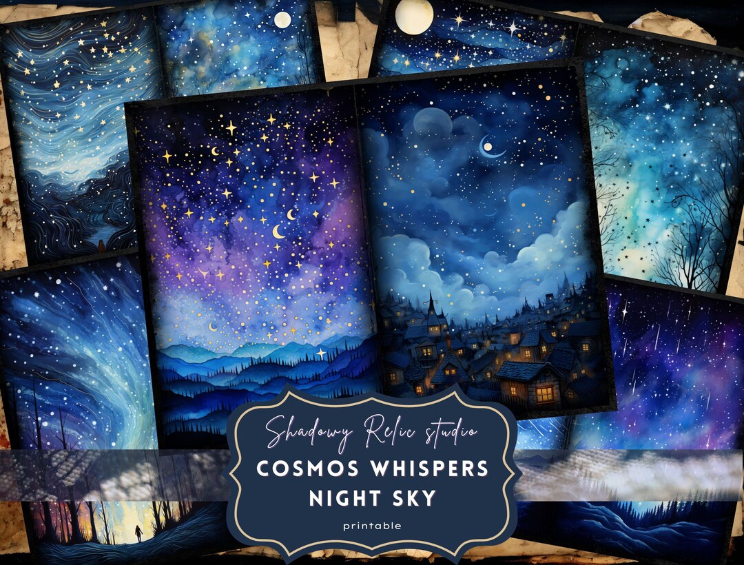 Night Sky Junk Journal Pages Gothic Printable Pages Collage Sheets ...